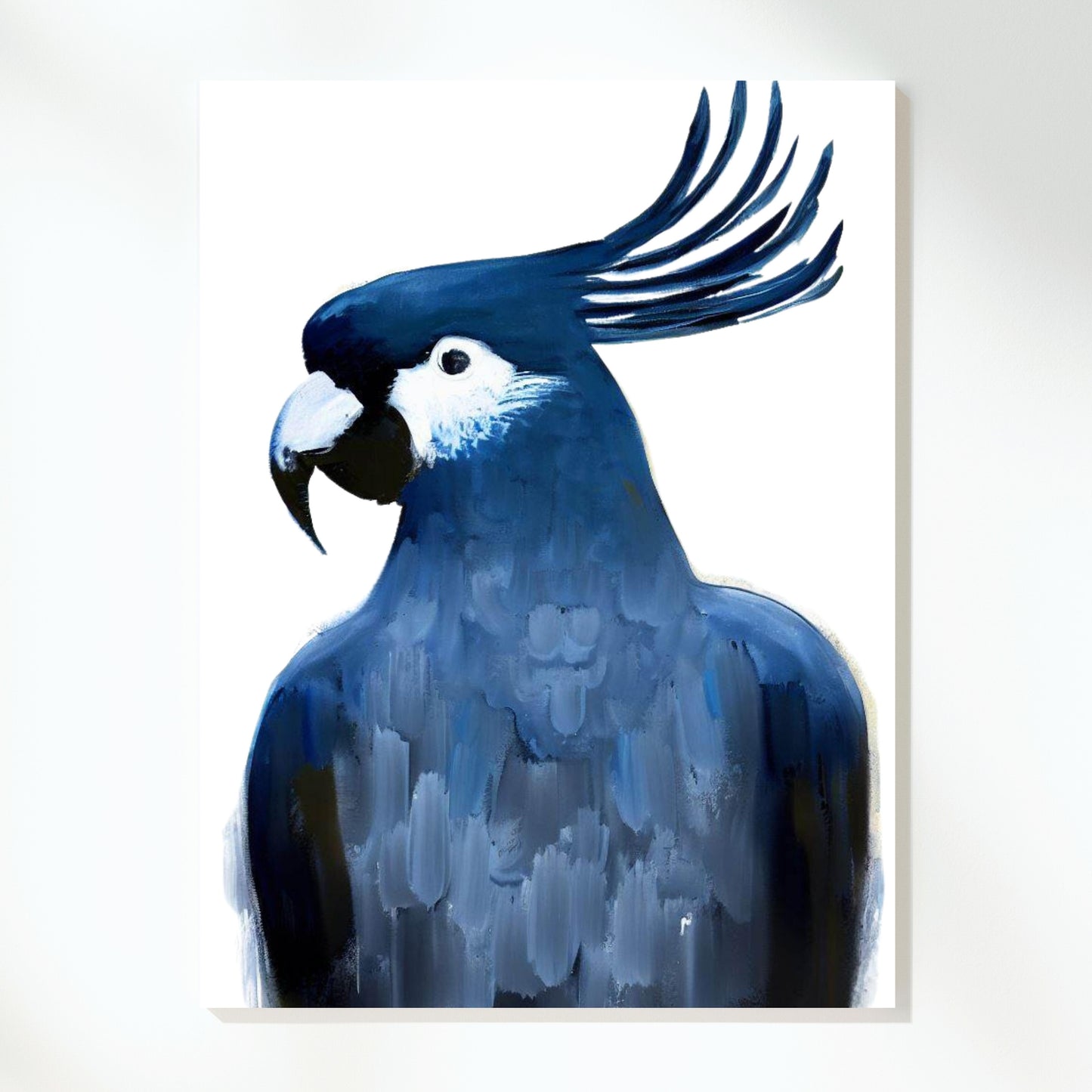 Hamptons Black Cockatoo Wall Art Canvas Print