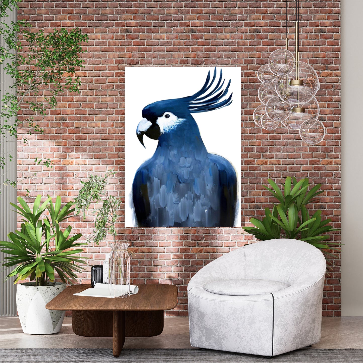 Hamptons Black Cockatoo Wall Art Canvas Print