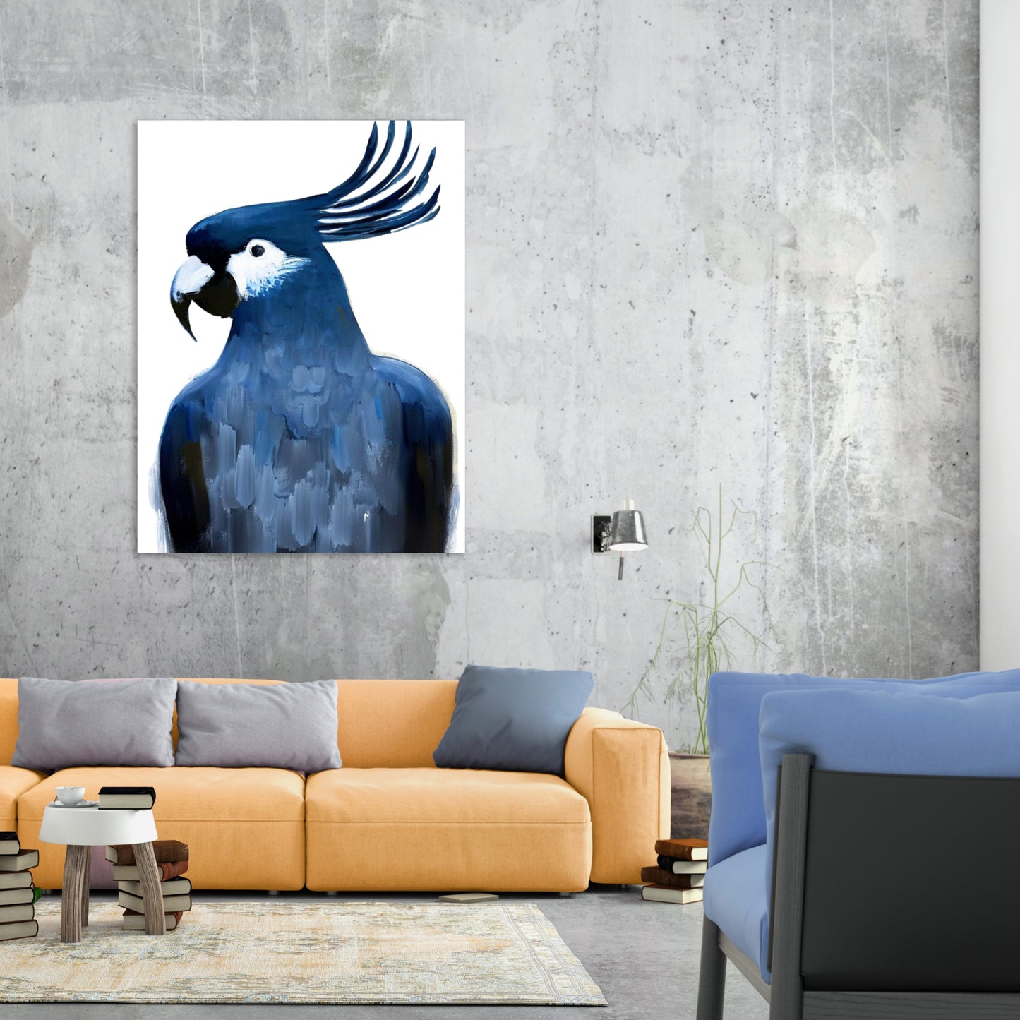 Hamptons Black Cockatoo Wall Art Canvas Print