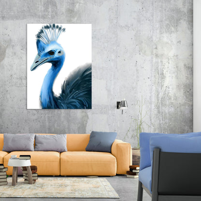 Hamptons Cassowary Wall Art Canvas Print