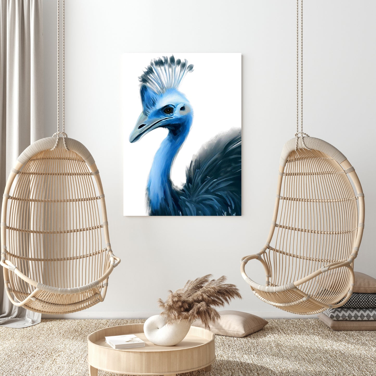 Hamptons Cassowary Wall Art Canvas Print