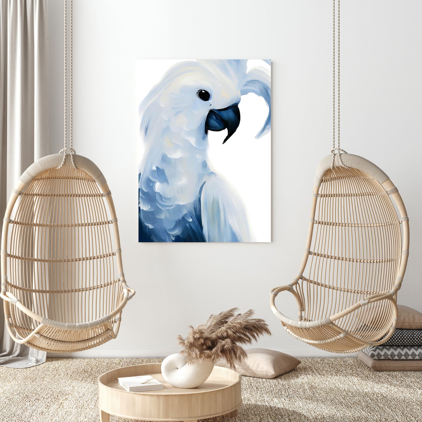 Hamptons Cheeky Cockatoo Wall Art Canvas Print