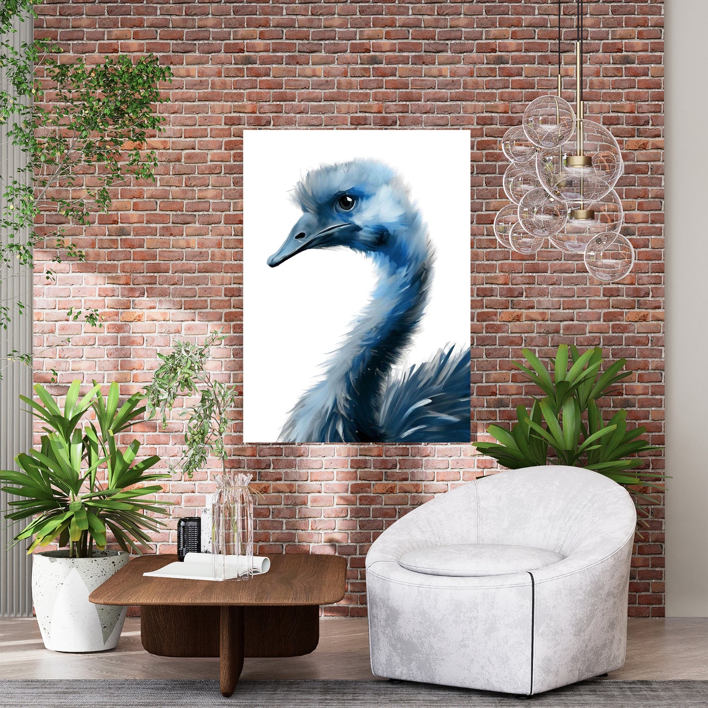 Hamptons Emu Wall Art Canvas Print