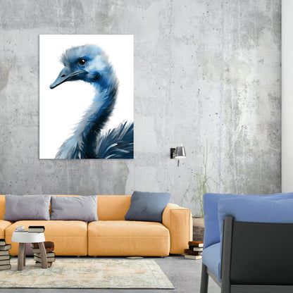 Hamptons Emu Wall Art Canvas Print