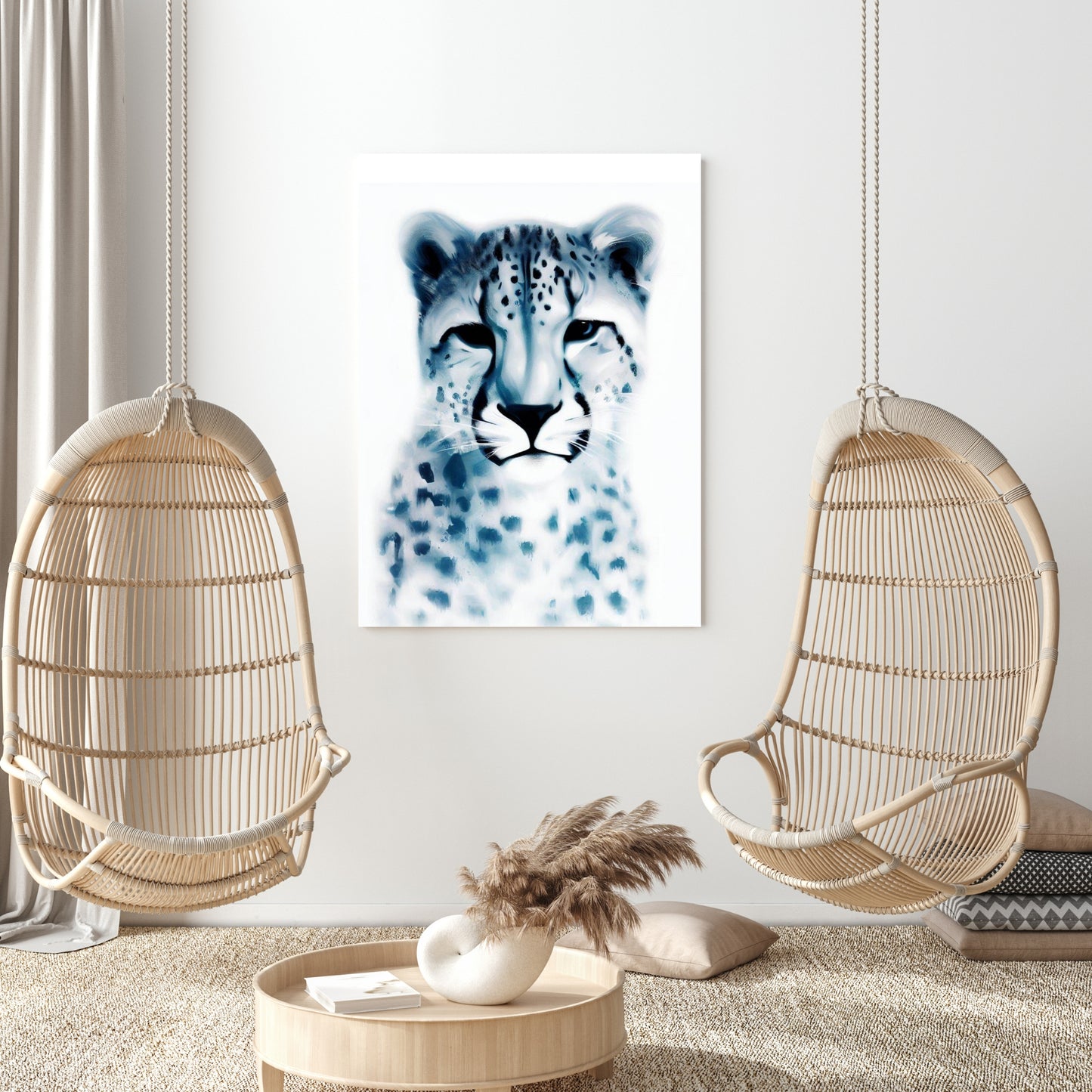 Hamptons Leopard Wall Art Canvas Print