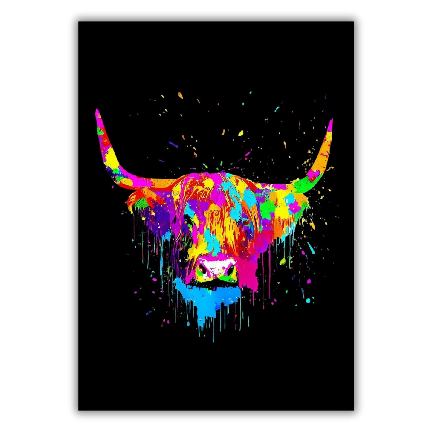 Highland Cow (Midnight) Wall Art Canvas Print