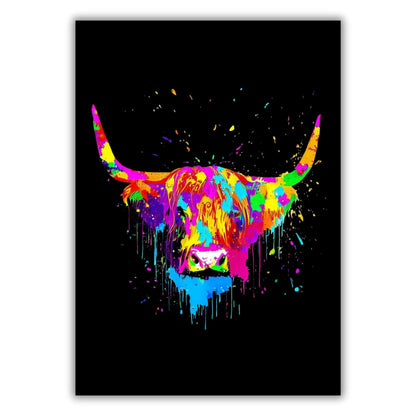 Highland Cow (Midnight) Wall Art Canvas Print