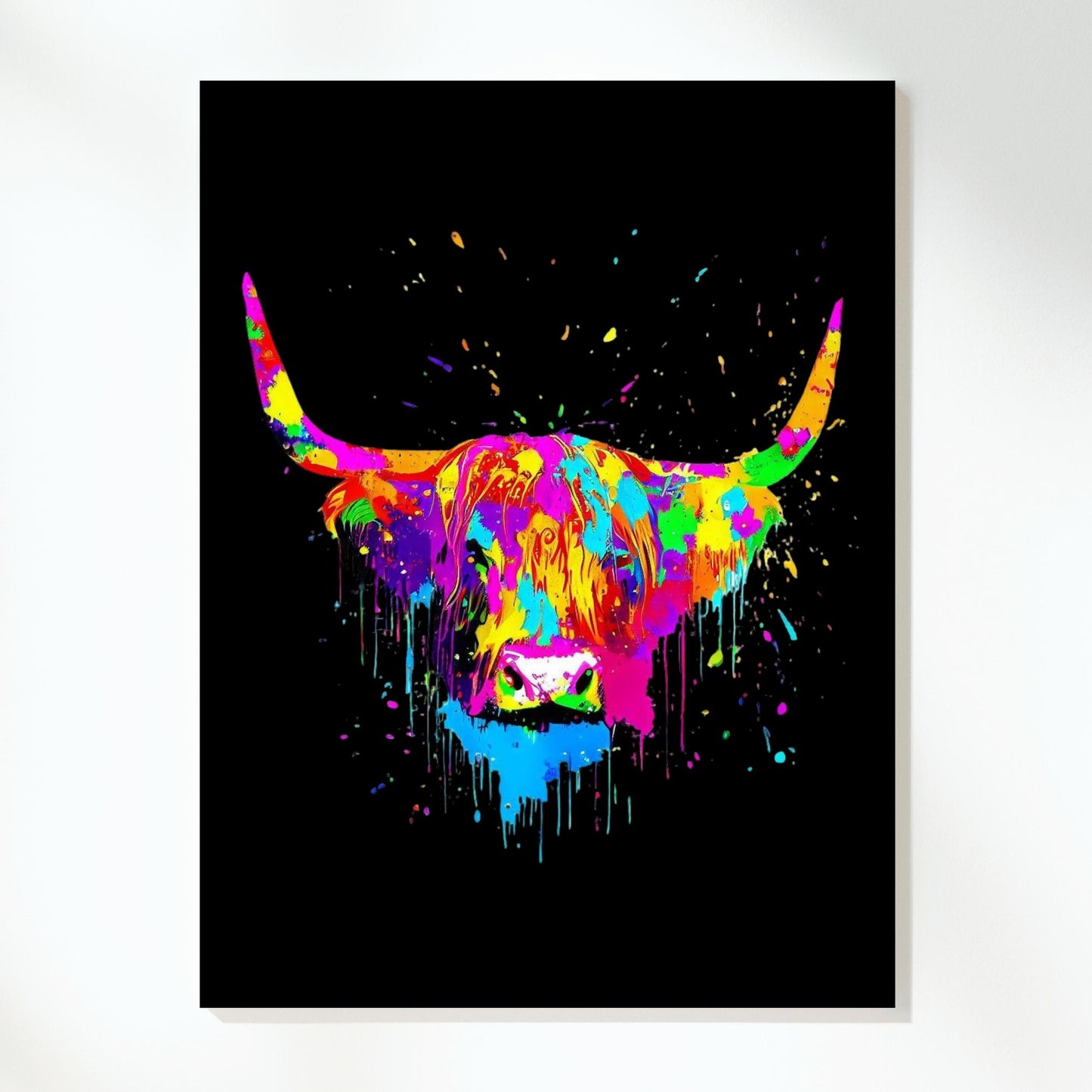 Highland Cow (Midnight) Wall Art Canvas Print