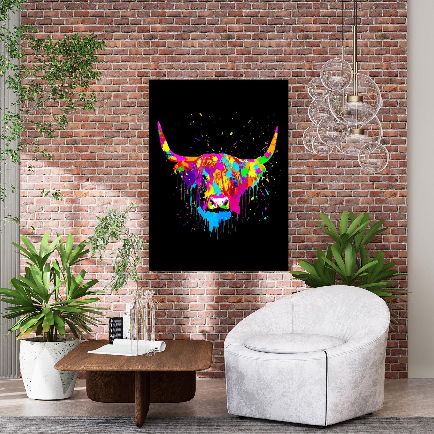 Highland Cow (Midnight) Wall Art Canvas Print