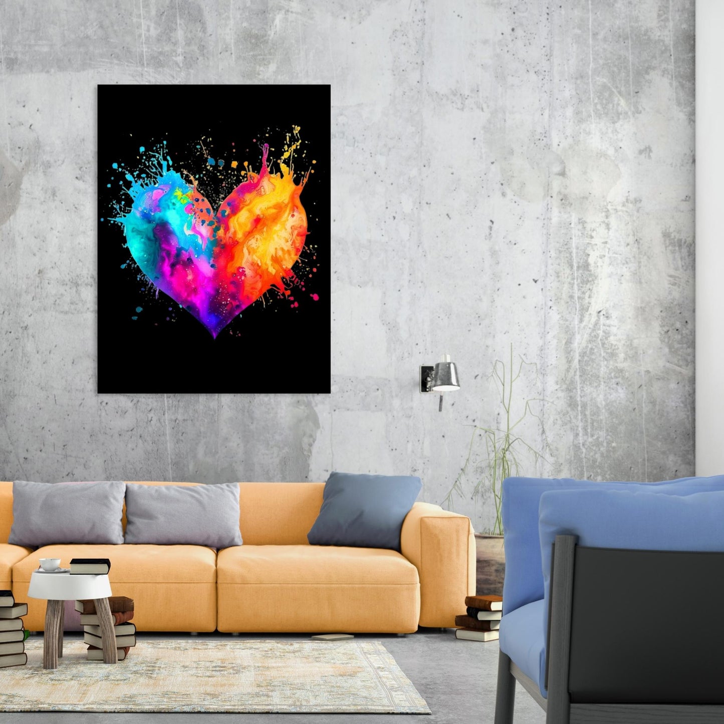 Two Hearts (Midnight) Wall Art Canvas Print