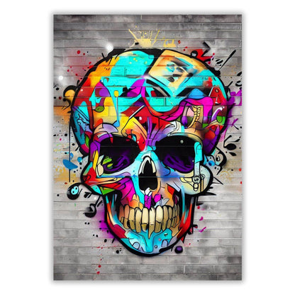 Skull Candy Graffiti Wall Art Canvas Print