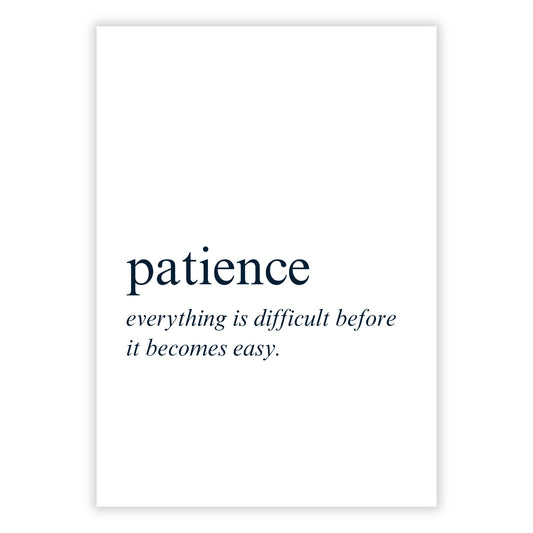 Patience Inspirational Wall Art Canvas Print