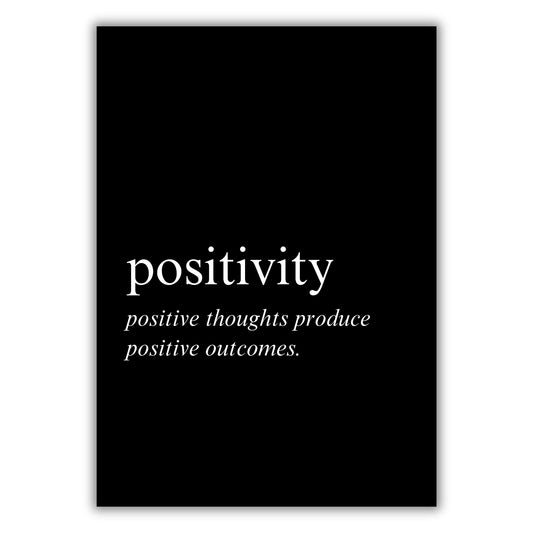 Positivity on Black Inspirational Wall Art Canvas Print