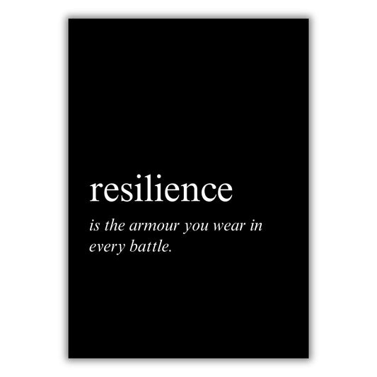 Resilience on Black Inspirational Wall Art Canvas Print