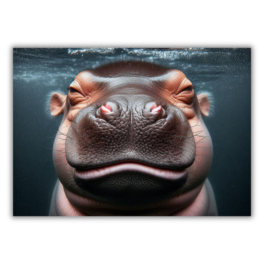 Hippopotamus Animal Kingdom Wall Art Canvas Print