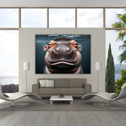 Hippopotamus Animal Kingdom Wall Art Canvas Print