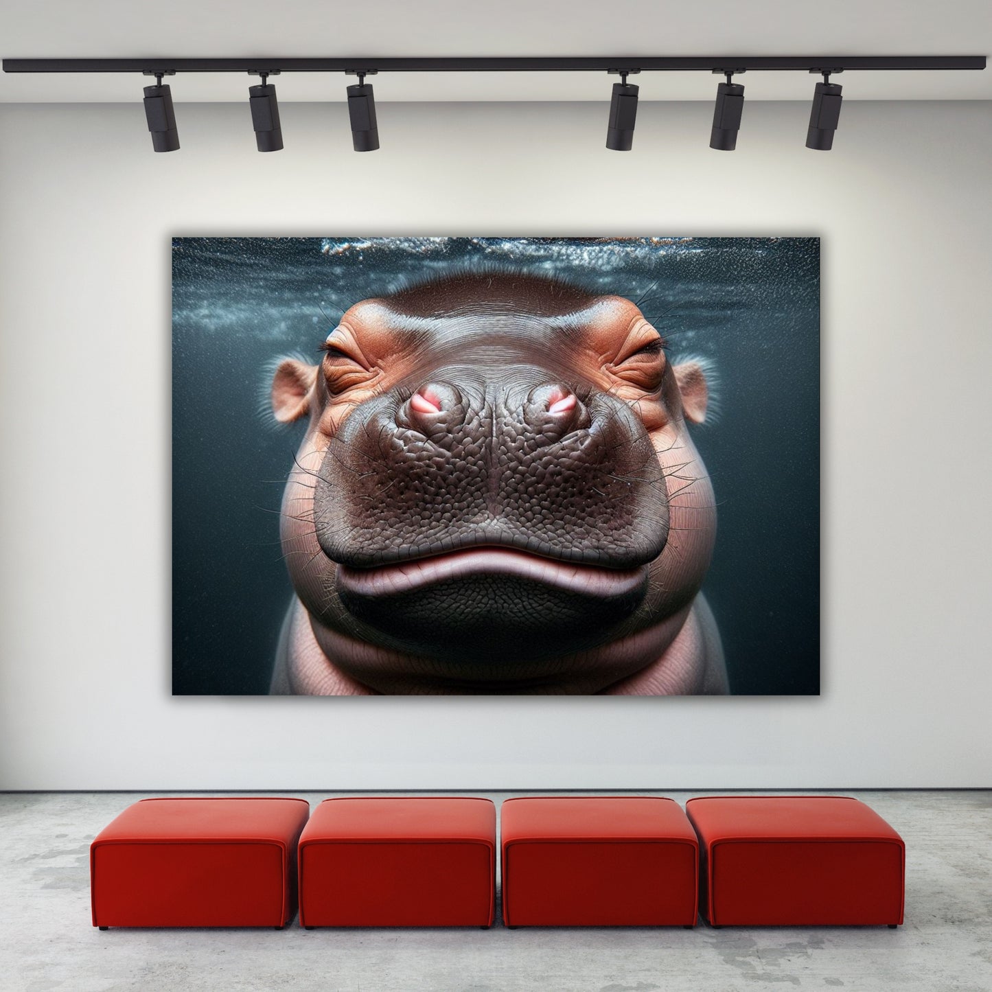 Hippopotamus Animal Kingdom Wall Art Canvas Print